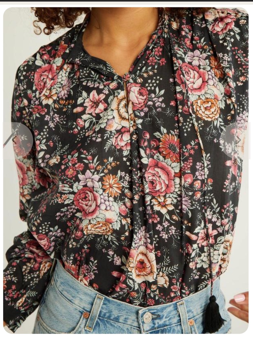 Mille Joni Top in Bloomsburg Floral Button Top Peasant Blouse XXS - Picture 12 of 12